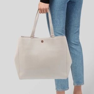 Dagne Dover Allyn Tote Bone and Rose Gold Large Classic Laptop Briefcase